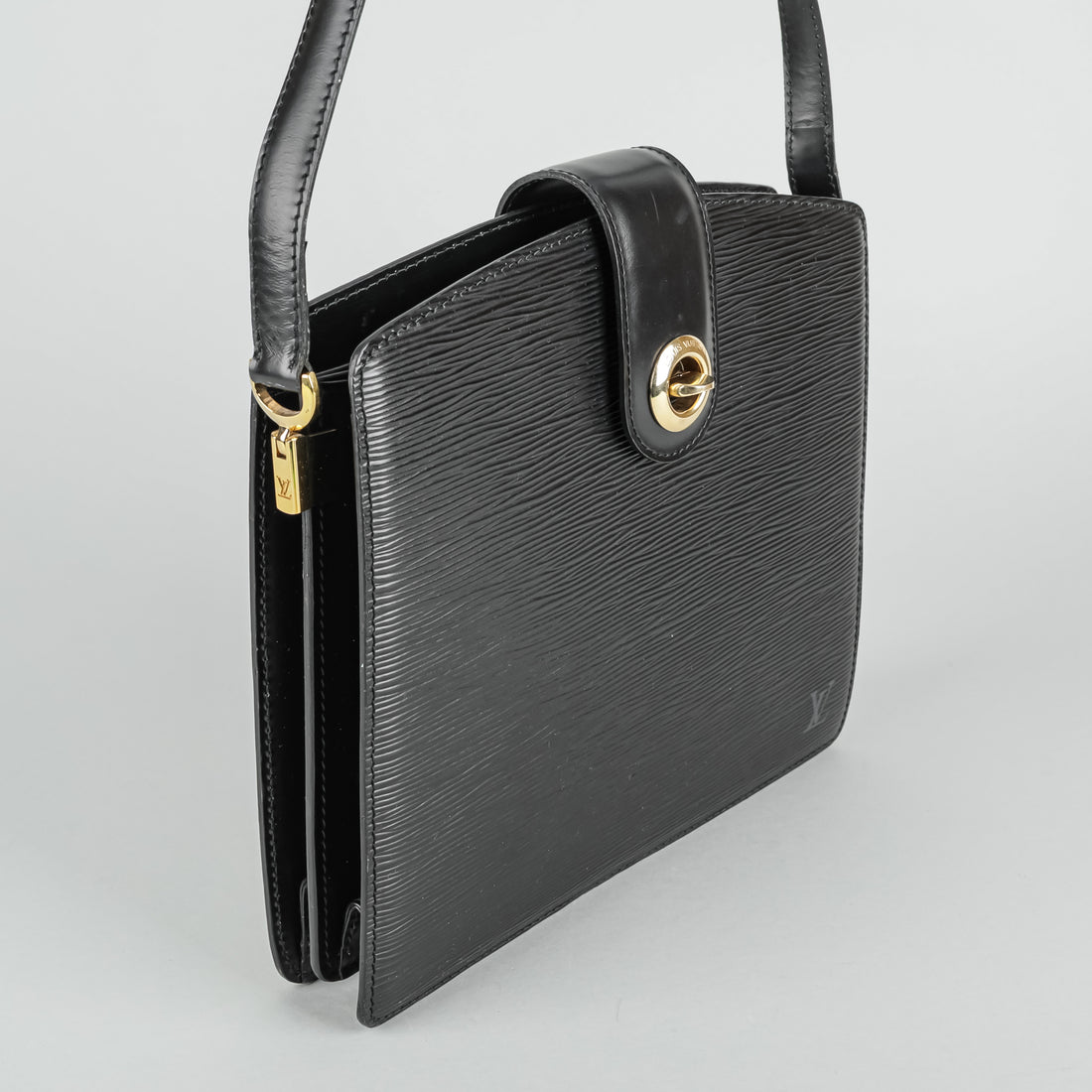 LOUIS VUITTON Vintage Capucine Black Epi Leather Handbag