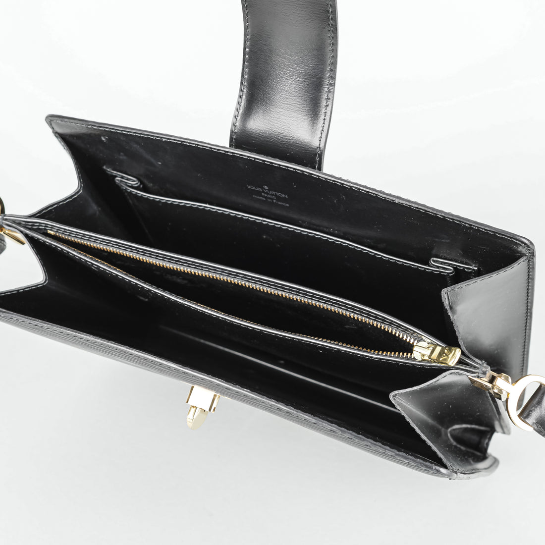 LOUIS VUITTON Vintage Capucine Black Epi Leather Handbag
