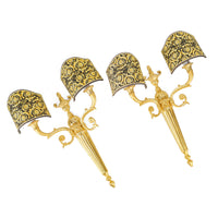 VERSACE Gilt Two-Light Medusa Wall Sconces With Shades
