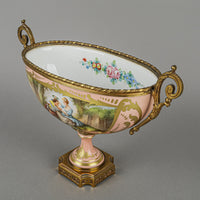 BIRKS Hand Painted Sevres Style Porcelain With Brass Mounts - 3 Pieces