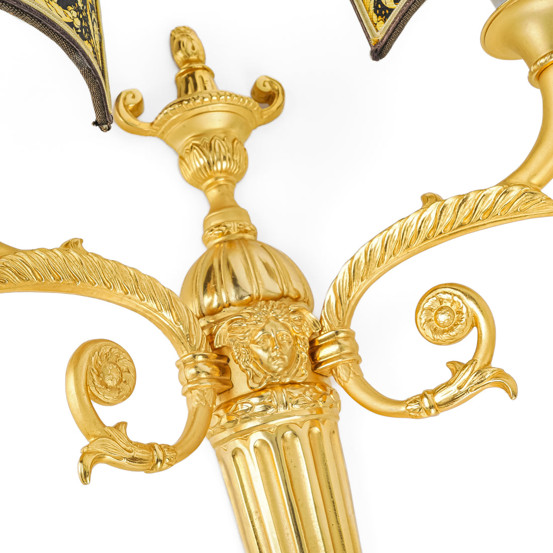 VERSACE Gilt Two-Light Medusa Wall Sconces With Shades
