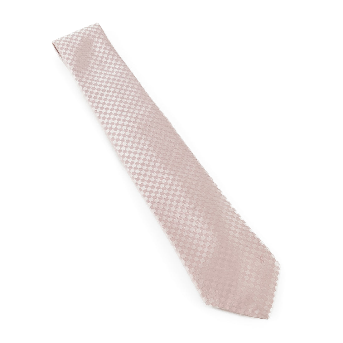 LOUIS VUITTON Silk Pink Checkered Necktie