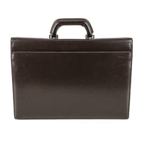 TIFFANY & CO Silver-Tone Hardware Leather Brown Briefcase