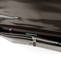 TIFFANY & CO Silver-Tone Hardware Leather Brown Briefcase