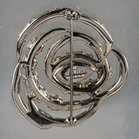 GUCCI Silver Tone Clear Crystal Brooch