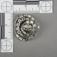GUCCI Silver Tone Clear Crystal Brooch
