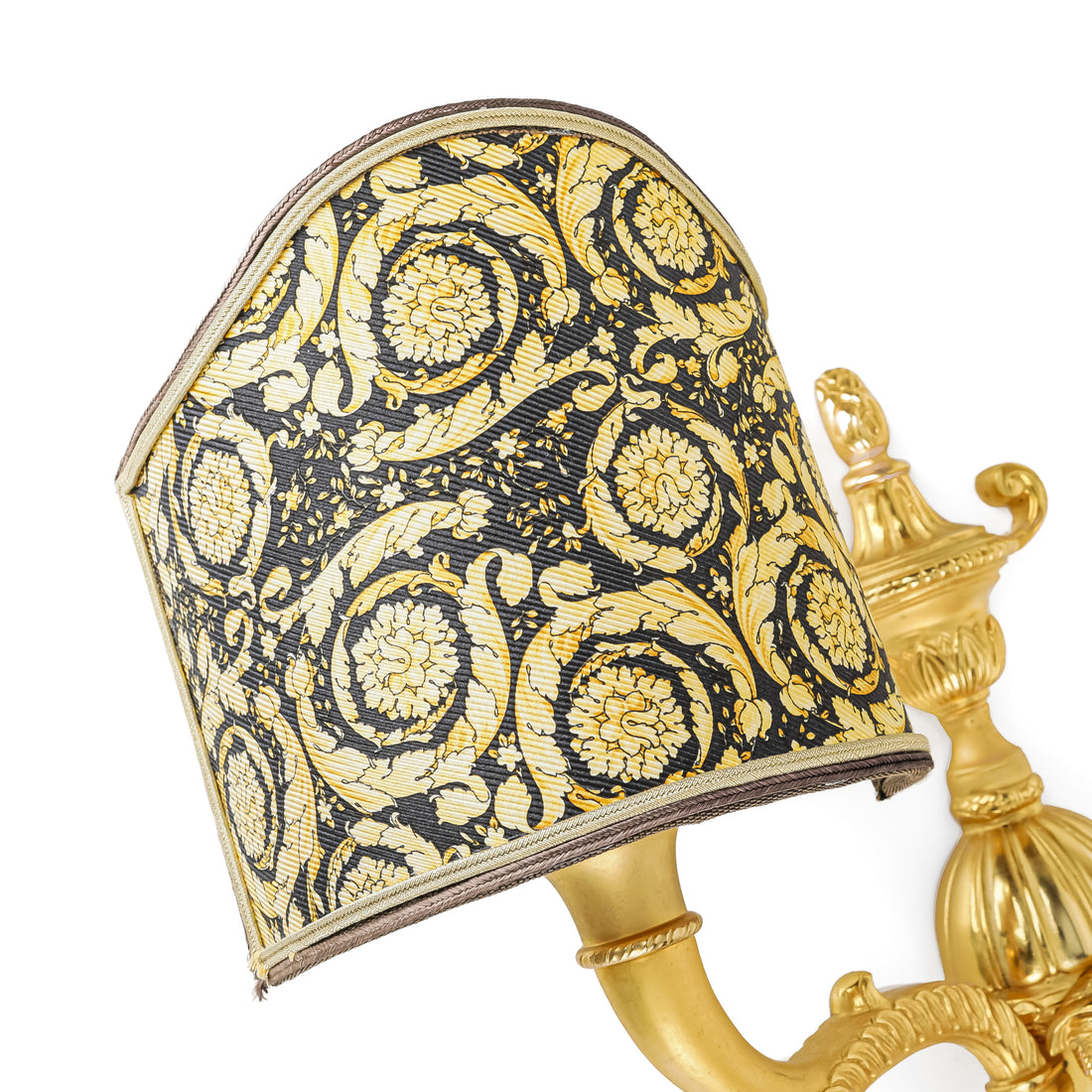 VERSACE Gilt Two-Light Medusa Wall Sconces With Shades
