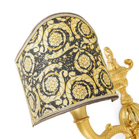 VERSACE Gilt Two-Light Medusa Wall Sconces With Shades