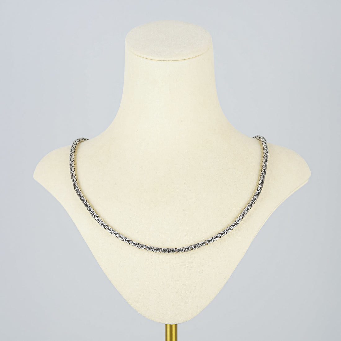 Sterling Silver Round Byzantine Necklace