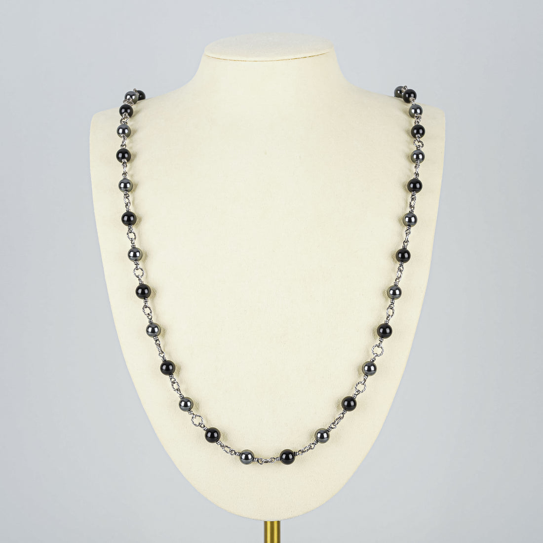 DAVID YURMAN Sterling Onyx/Hematite Bead Toggle Necklace