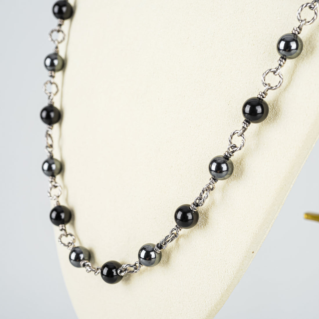 DAVID YURMAN Sterling Onyx/Hematite Bead Toggle Necklace