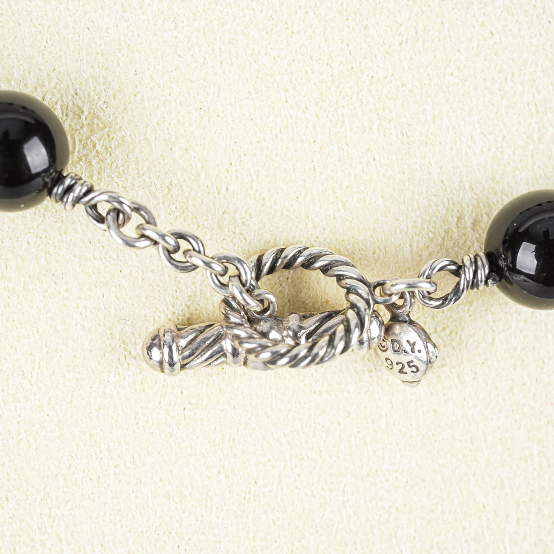DAVID YURMAN Sterling Onyx/Hematite Bead Toggle Necklace