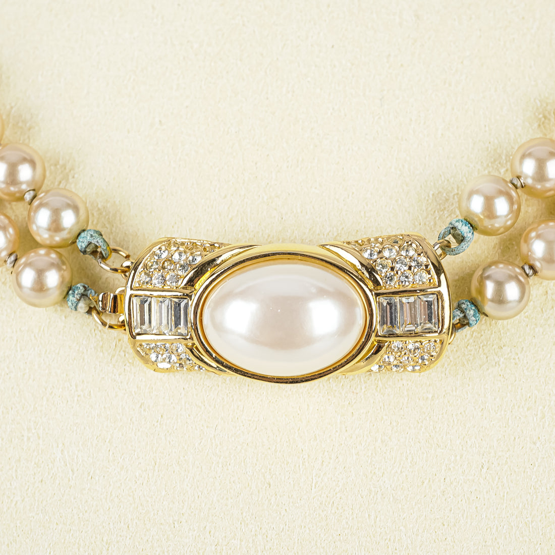 OSCAR DE LA  RENTA VNTG Faux Pearl Double Strand Necklace