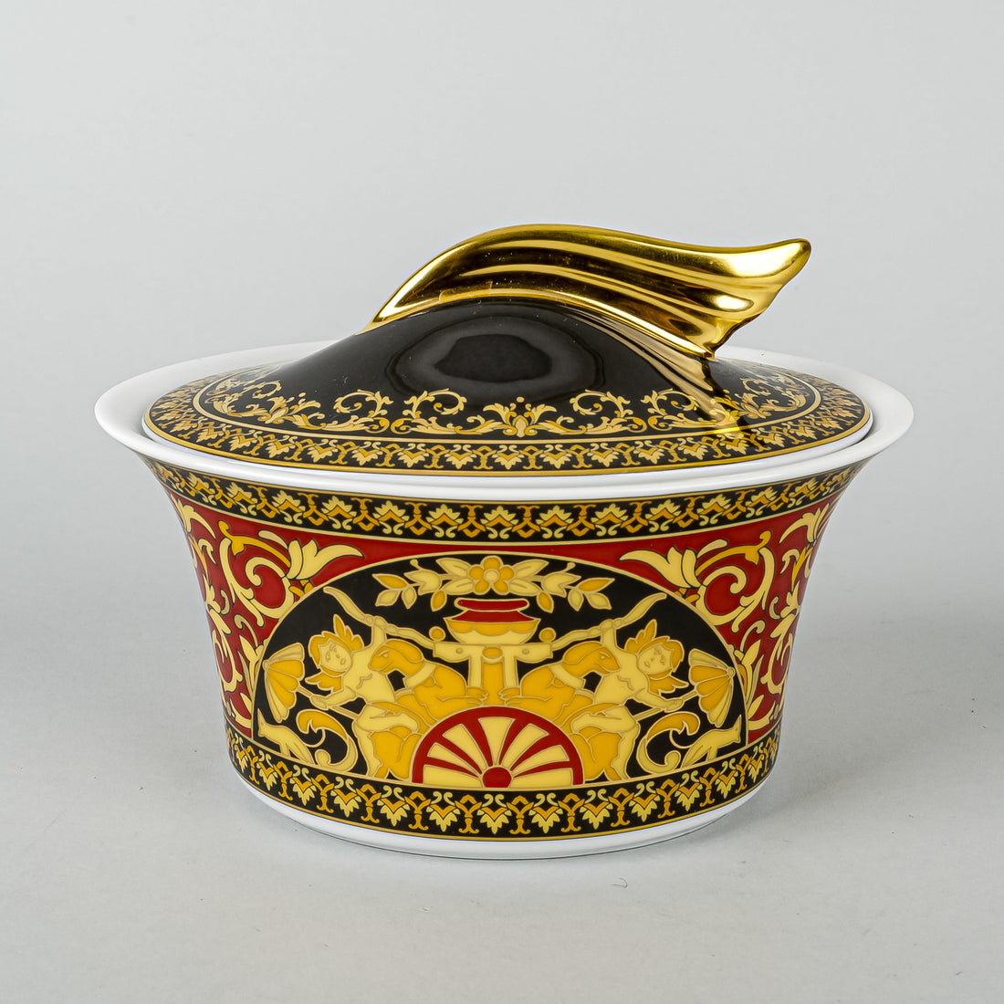 ROSENTHAL VERSACE Medusa Red Covered Sugar