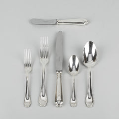 CHRISTOFLE Pompadour Silverplate Flatware 5 Place Settings Plus Extras