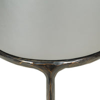 RESTORATION HARDWARE Grey Leather Barrel-Back Chairs Set of 4