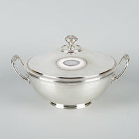 CHRISTOFLE Perles Silverplate Covered Soup Tureen And Stand 3 Pieces