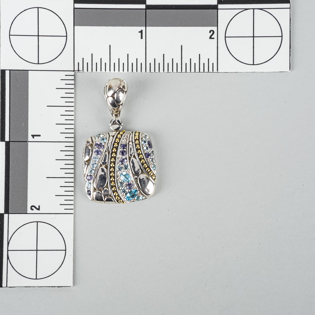 JOHN HARDY Lavafire Kali Sea Iolite/Aquamarine Pendant