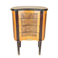 Walnut Drawered Kidney Side Table