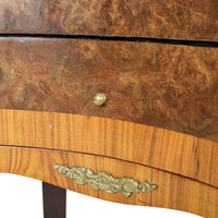 Walnut Drawered Kidney Side Table