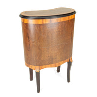 Walnut Drawered Kidney Side Table