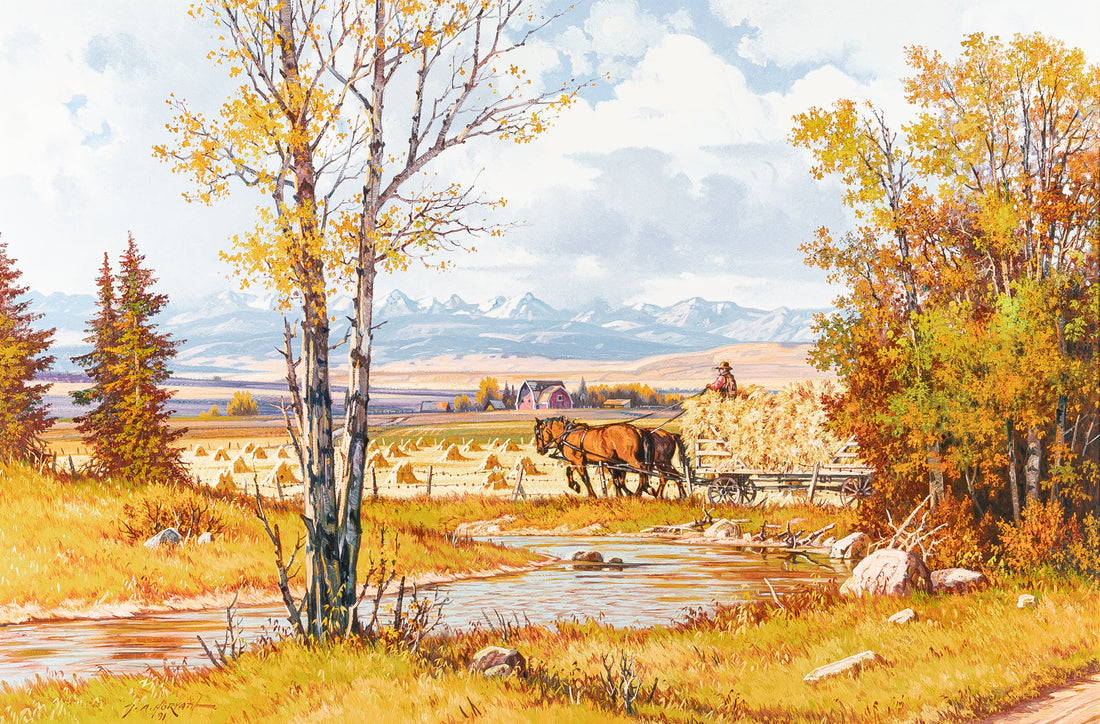George A. Horvath (Canadian 1933) "Riverside Harvest"