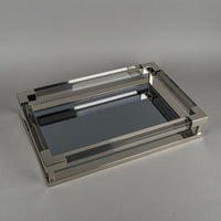 JONATHAN ADLER Jacques Tray - Chrome And Acrylic