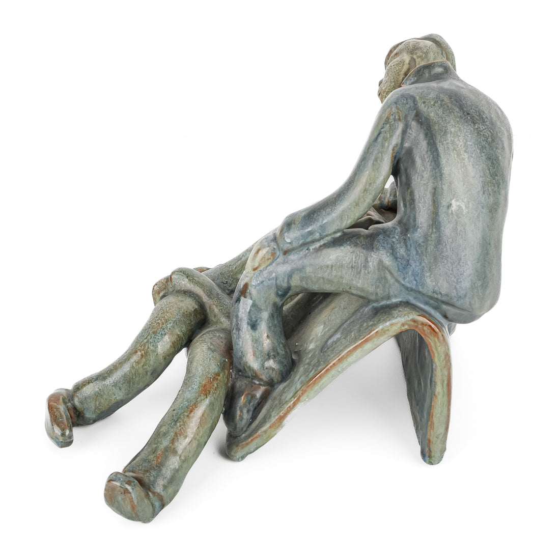 Glazed Ceramic Sculpture - Two Figures