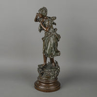 After Ernest Rancoulet (French 19thC) Spelter Figures Set of 2 "Le Signal" and "L'echo"