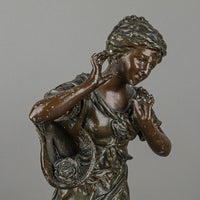 After Ernest Rancoulet (French 19thC) Spelter Figures Set of 2 "Le Signal" and "L'echo"