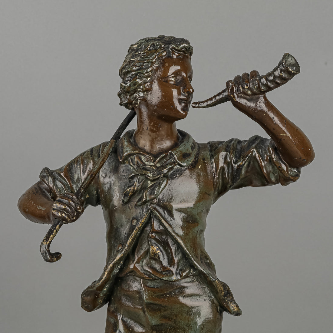 After Ernest Rancoulet (French 19thC) Spelter Figures Set of 2 "Le Signal" and "L'echo"