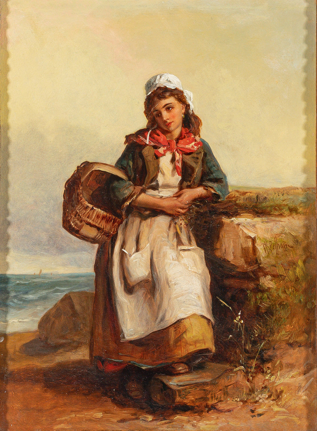 Thomas Kent Pelham (British 1831-1907) Young Lady With Basket