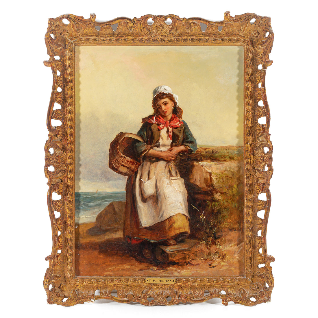 Thomas Kent Pelham (British 1831-1907) Young Lady With Basket