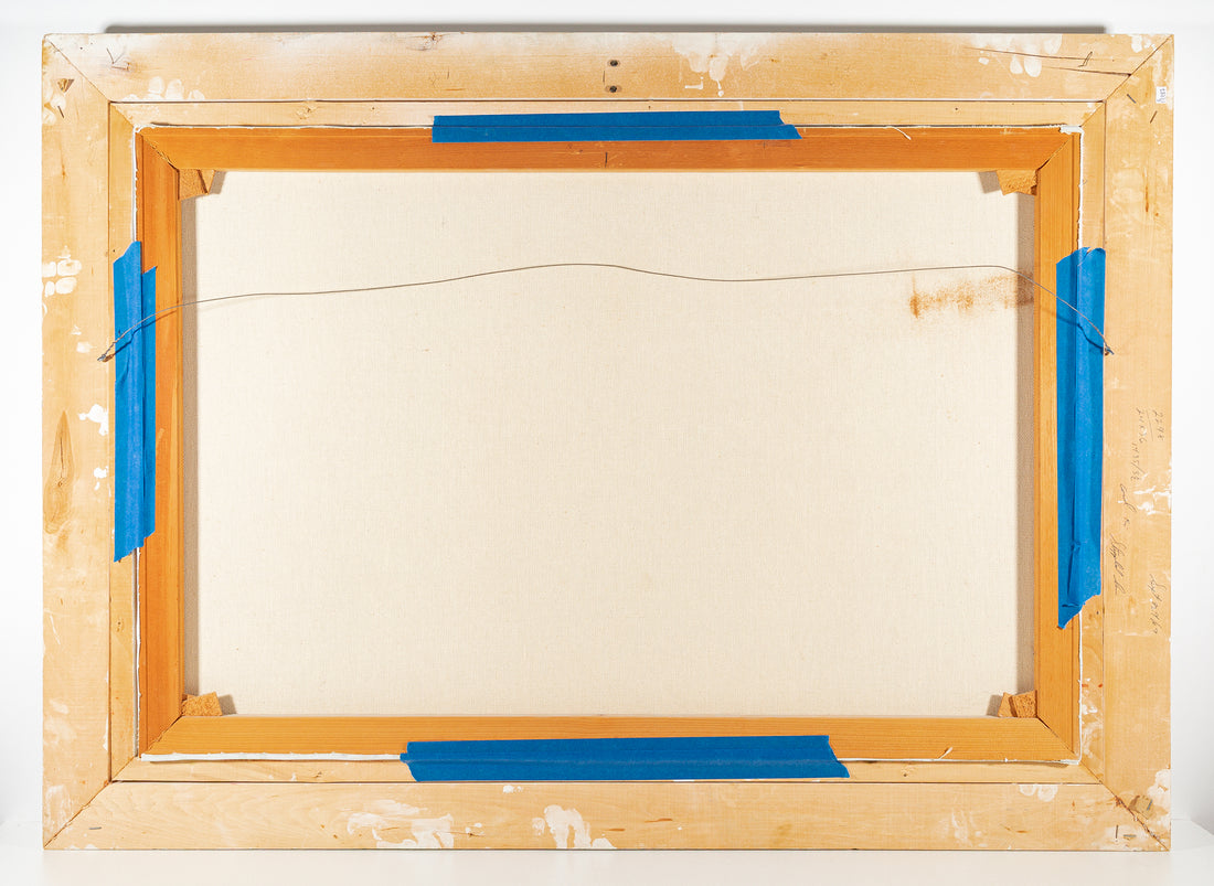 George A. Horvath (Canadian 1933) Riverside Landscape With Birches, Boat, And Buildings