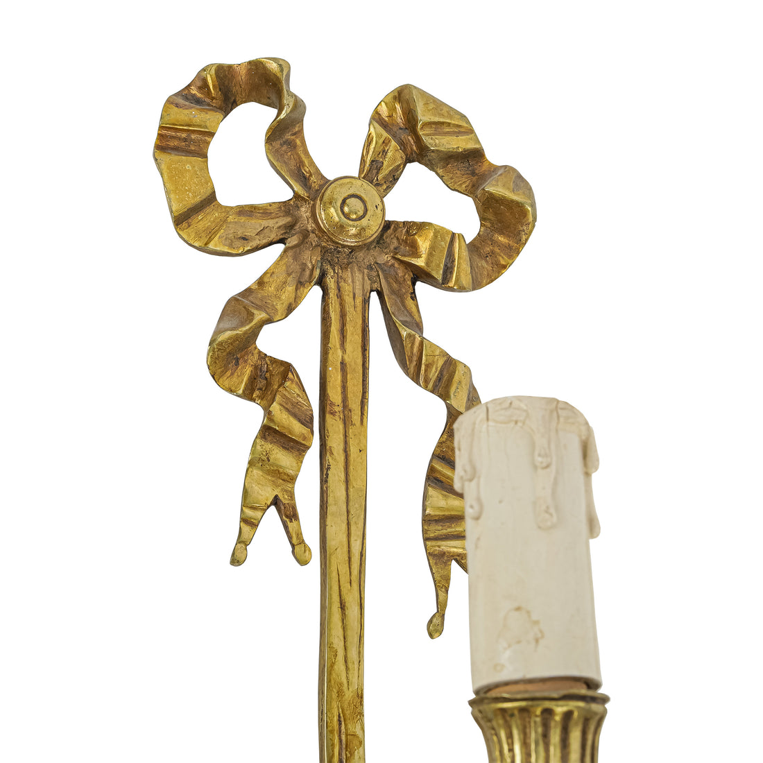 Louis Style Bronze Three Arm Wall Sconces Set of 2