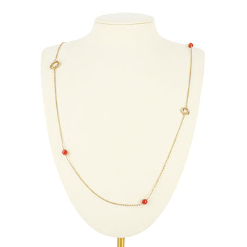 14K Yellow Gold Carnelian Station Necklace