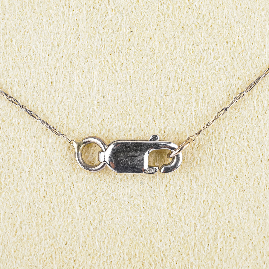 10K White Gold Channel Set Diamond Cross Pendant Necklace