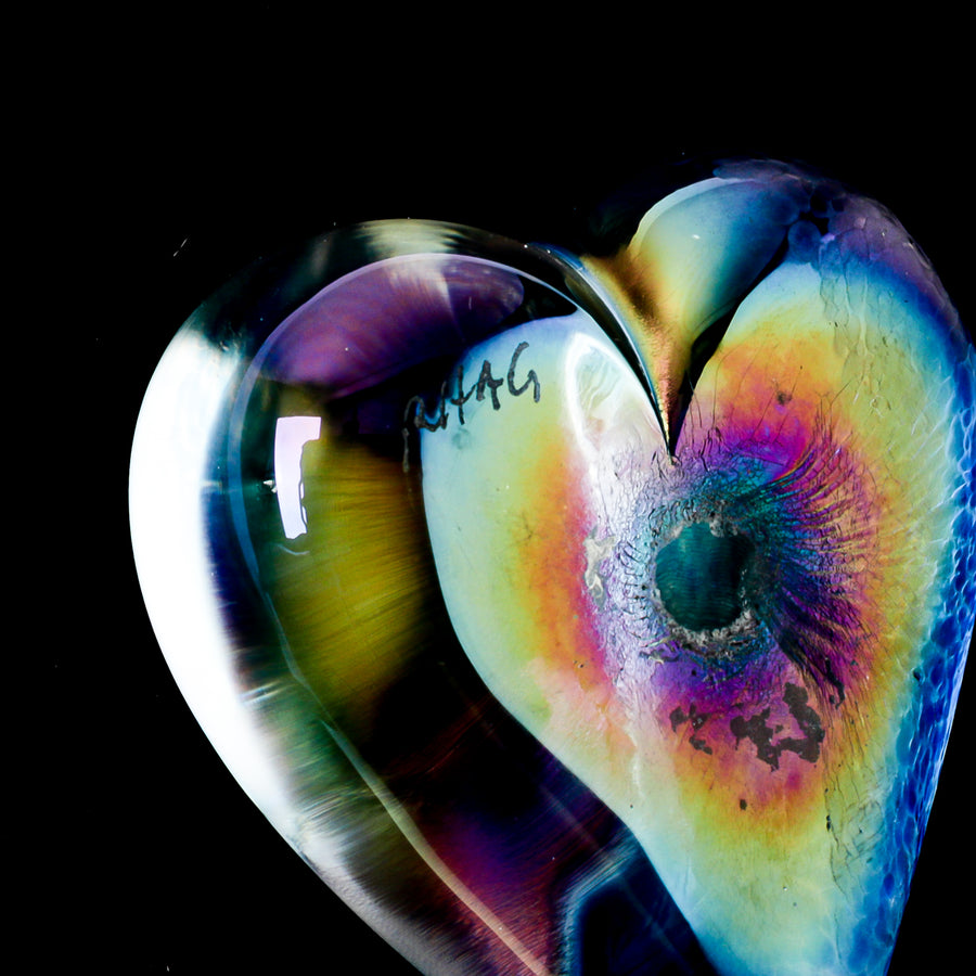ROBERT HELD Art Glass Heart Paperweight