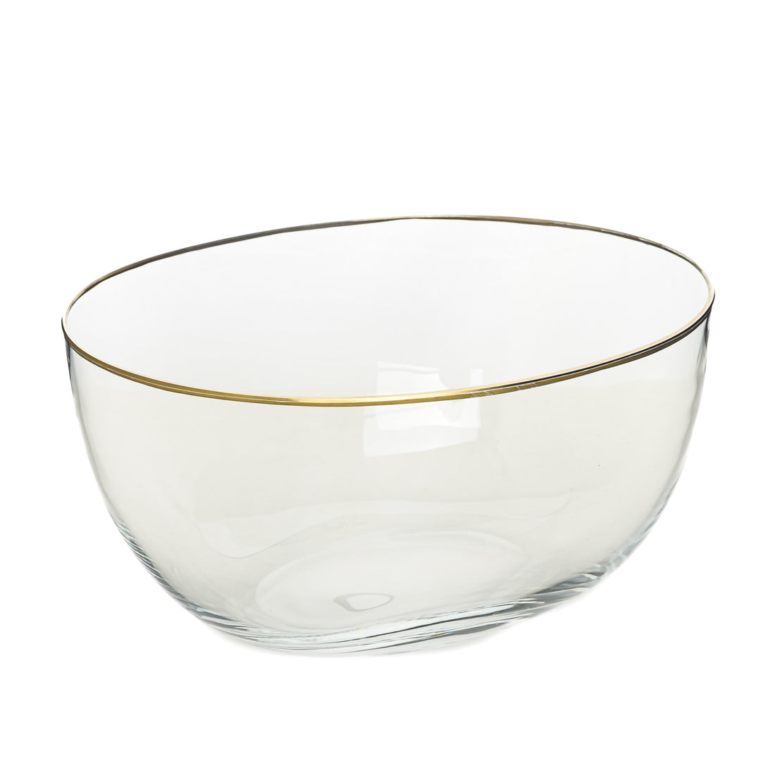 CARLO MORETTI Murano Gold Rim Oval Glass Bowl