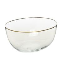 CARLO MORETTI Murano Gold Rim Oval Glass Bowl