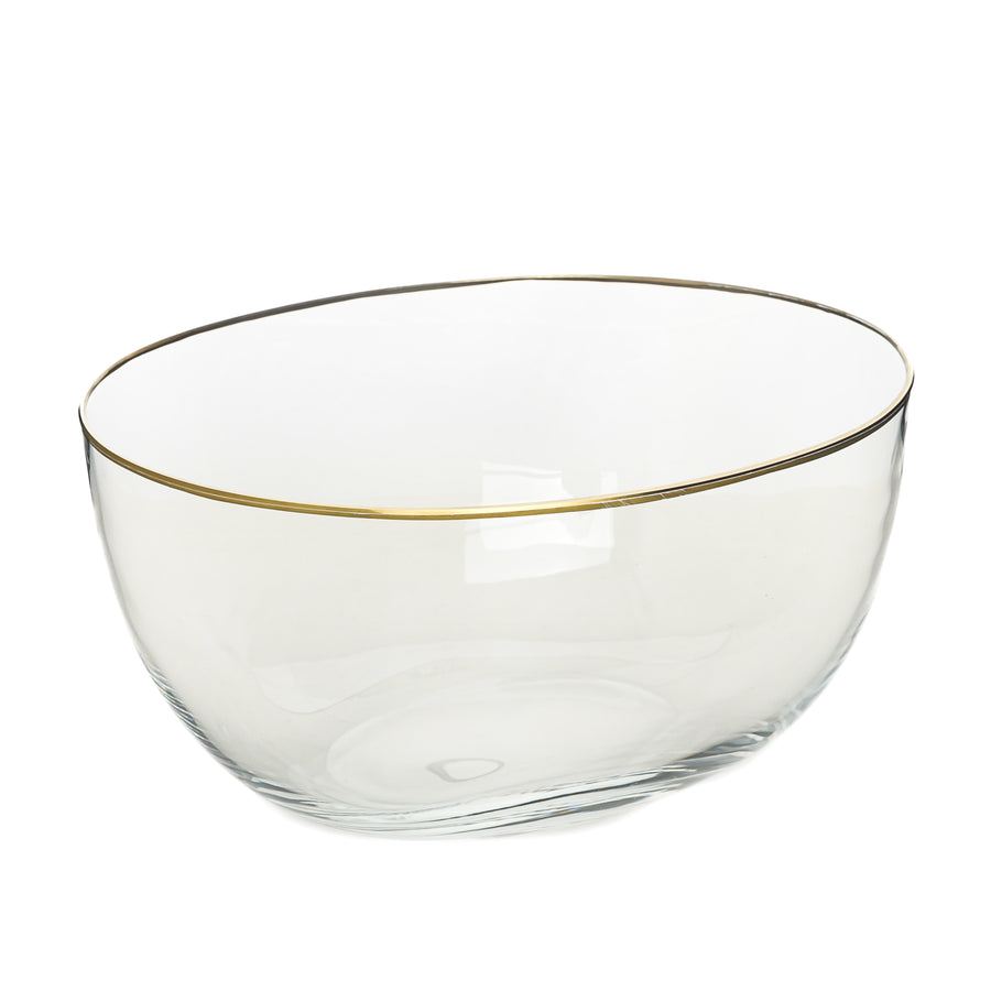 CARLO MORETTI Murano Gold Rim Oval Glass Bowl