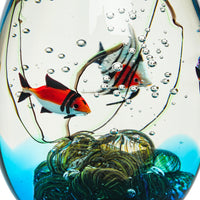 BIRKS Murano Aquarium Art Glass Egg Sculpture