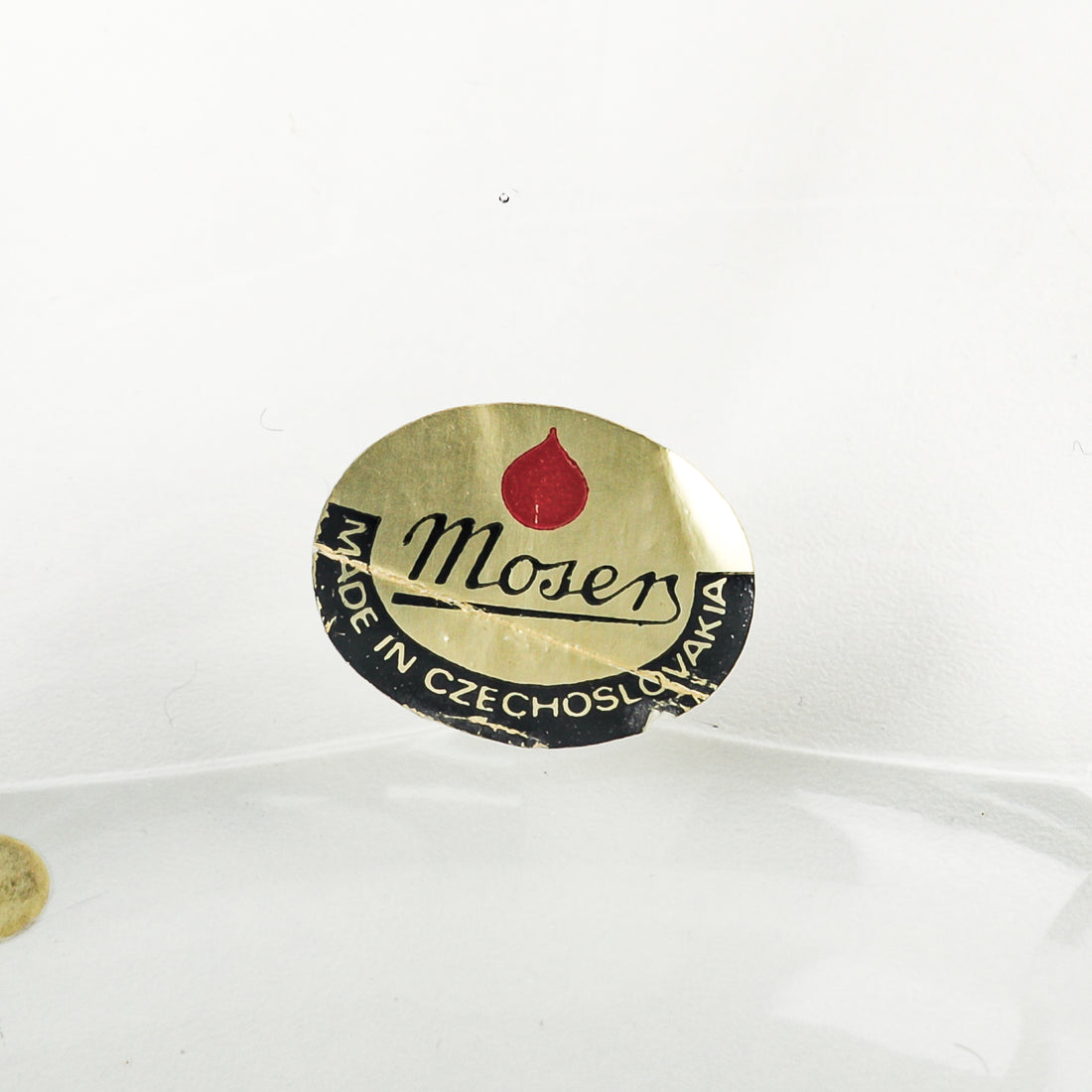 MOSER Crystal Oval Bowl wth Gold Band