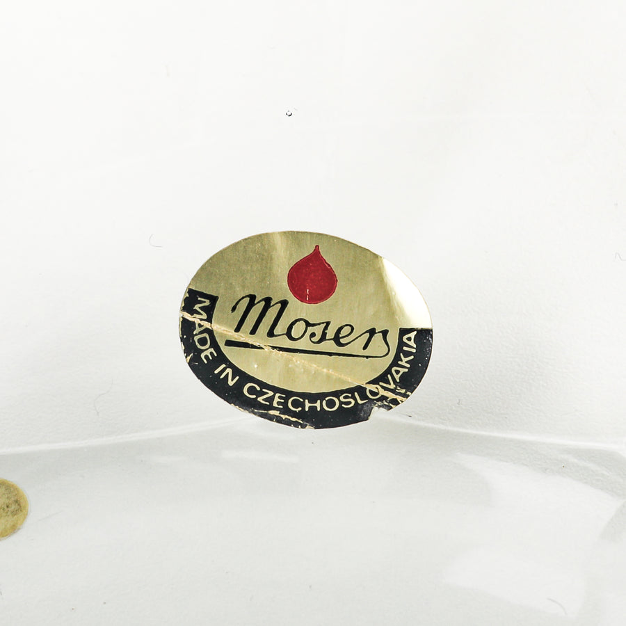 MOSER Crystal Oval Bowl wth Gold Band
