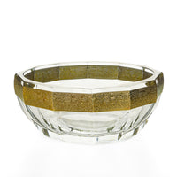 MOSER Crystal Oval Bowl wth Gold Band