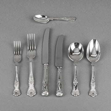 ARTHUR PRICE Arden - Kings Silver Plate Flatware 6 Place Settings Plus Extras