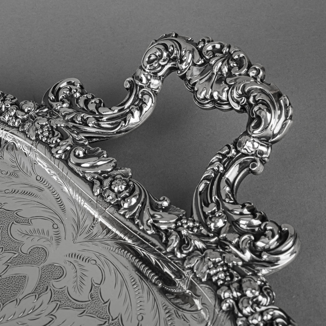 BIRKS Regency Plate Chased Silver Plate Tray