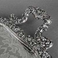 BIRKS Regency Plate Chased Silver Plate Tray
