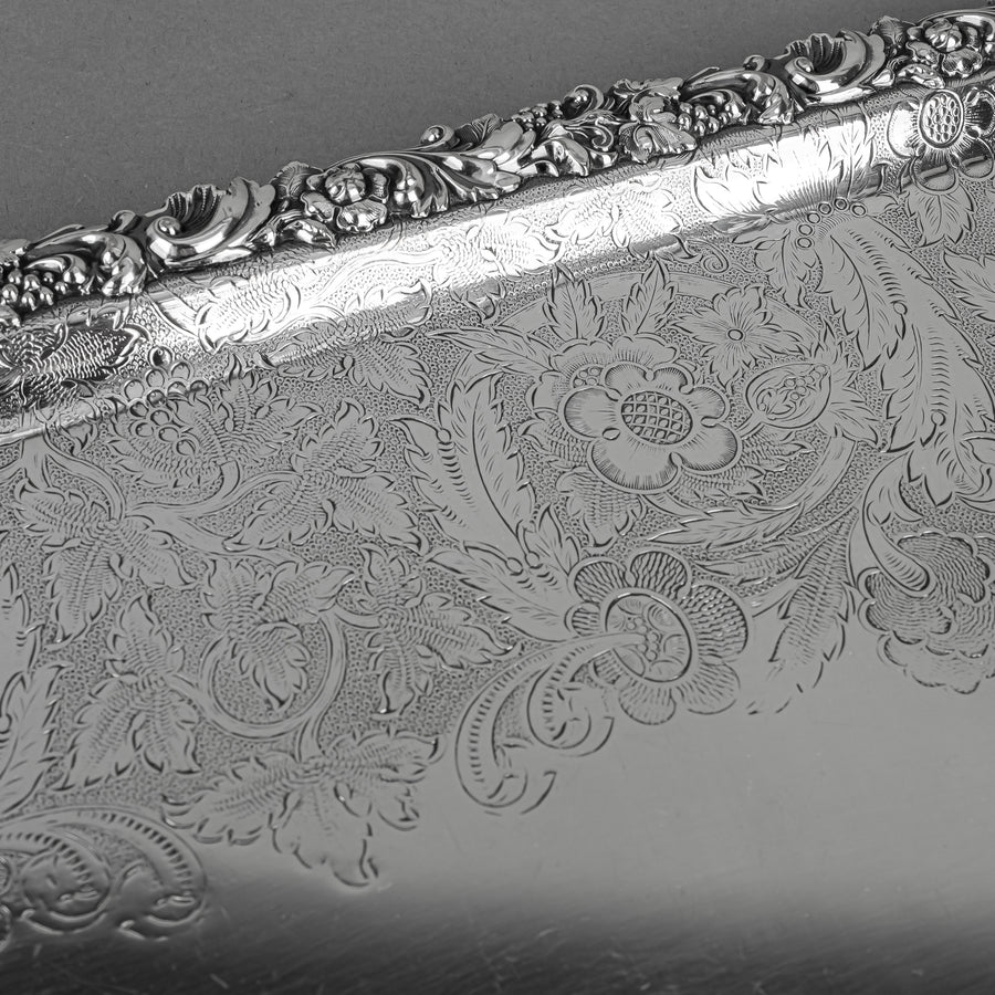 BIRKS Regency Plate Chased Silver Plate Tray