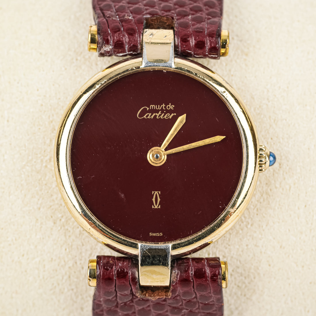CARTIER Must De Cartier 925 Vermeil Watch - Burgundy